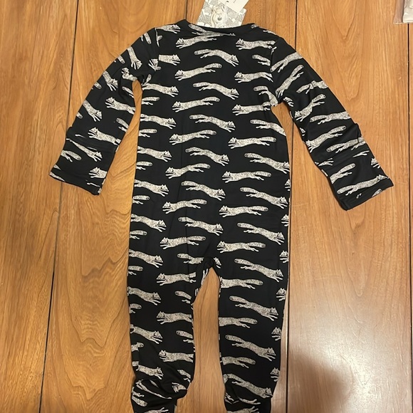 Kate Quinn Zipper Footie Black Jumping Fox Super Soft Modal NWT NIB 6-9M - Picture 5 of 7